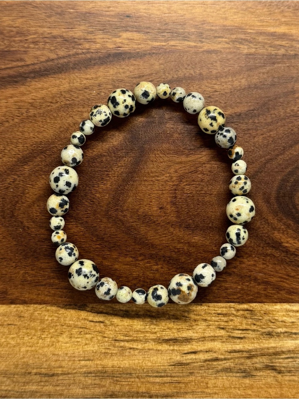 ✨ Handmade Dalmatian Jasper Stretch Bracelet ✨